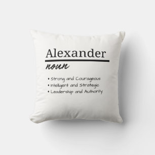 Coussin Alexander, Garçon Définition Personnalisée Du Nom