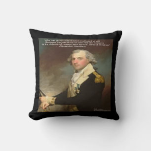 Coussin Alexander Hamilton et citation « Pourquoi le gouve