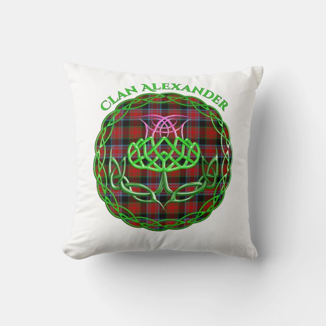 Coussin Alexander Scottish Tartan Celtic Thistle (Recto)