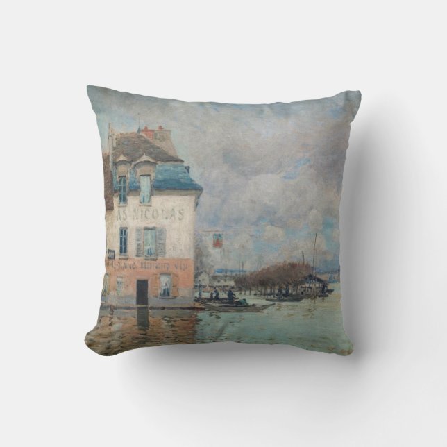 Coussin Alfred Sisley - Inondation à Port-Marly 1876 (Recto)
