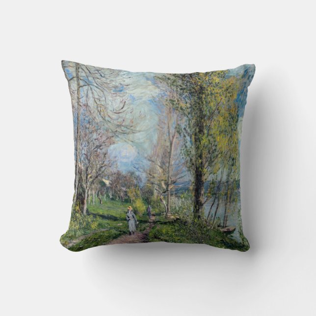 Coussin Alfred Sisley - Rives de la Seine à By (Recto)