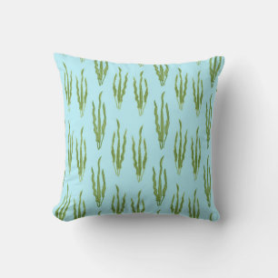Coussin Algues vertes plantes océaniques amoureux de la na
