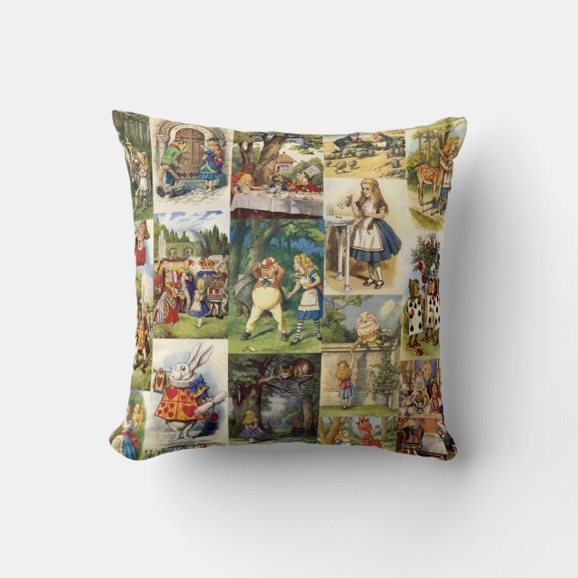 Coussin Alice au pays des merveilles et par le psyché (Recto)