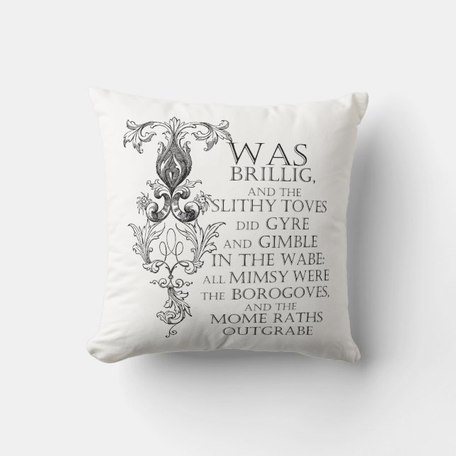 Coussin Alice Au Pays Des Merveilles Jabberwocky Poem Thai (Recto)