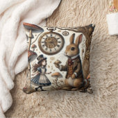 Coussin Alice au pays des merveilles Thé Art lapin blanc (Couverture)
