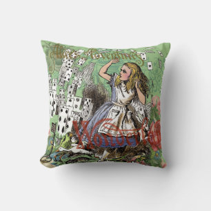 Coussin alice cartes d'aventure merveilleux chapeau lapin 