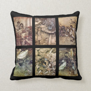 Coussin Alice dans l'ensemble de poster vintage du pays
