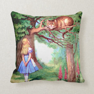 Coussin Alice et le chat de Cheshire au pays des