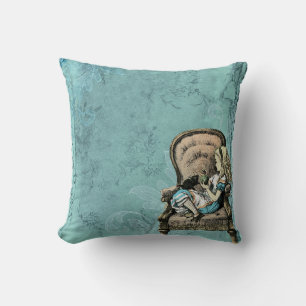 Coussin Alice in Wonderland Chaise et Kitten Blue Craft