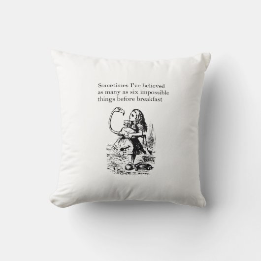 Coussin Alice, Six Choses Impossible (Recto)