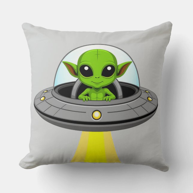 Coussin Alien de dessin animé adorable (Recto)