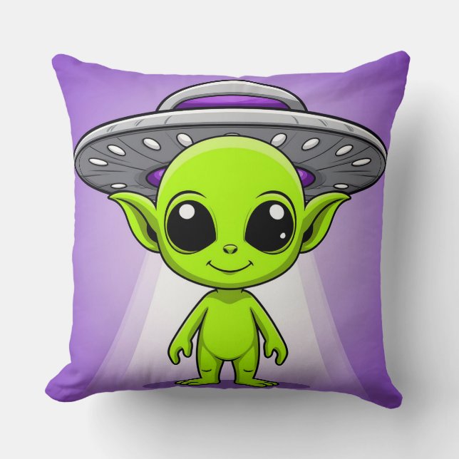 Coussin Alien de dessin animé adorable (Recto)