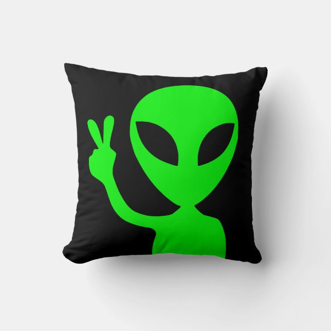 Coussin Alien du panneau de la paix (Recto)