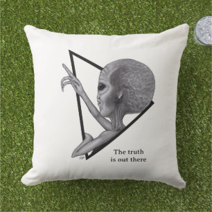 Coussin Alien gris, la vérité est là