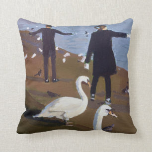 Coussin Alimentation des cygnes à l'étang rond