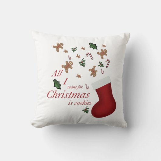Coussin all i wanted for christmas is cookie (Recto)