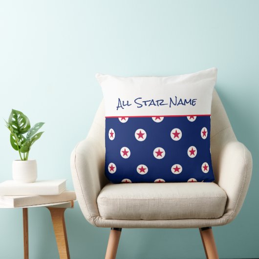 Coussin All Star Sports NOM Red White Blue Excellence (Chaise)