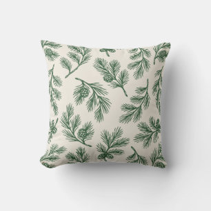 Coussin Allée d'aiguilles de pin - Motif botanique de pomm