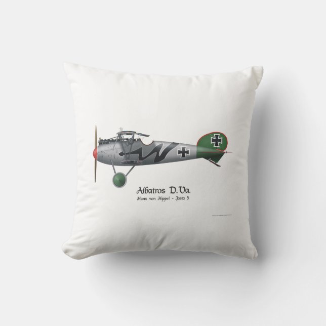 Coussin Allemand Fighter Hans von Hippel d'Albatros D.Va (Recto)