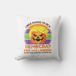 Coussin Aller À Un Démocrate Pour Halloween Drôle Trumpkin