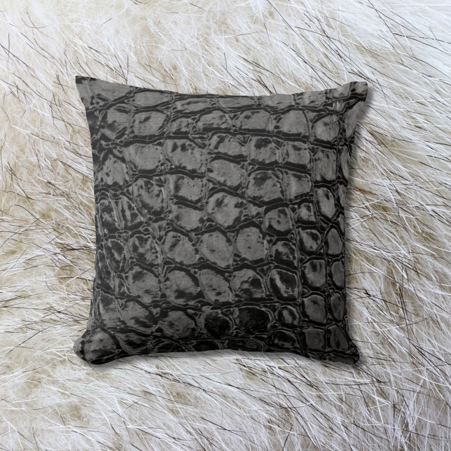 Coussin Alligator noir Faux cuir (Créateur téléchargé)