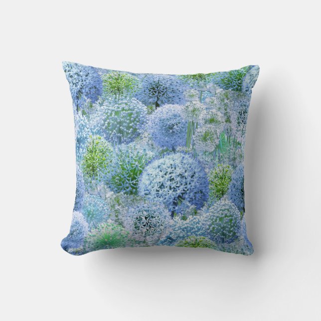 Coussin Alliums bleus (Recto)