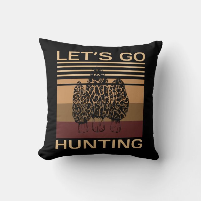 Coussin Allons à la chasse aux champignons Morel (Recto)
