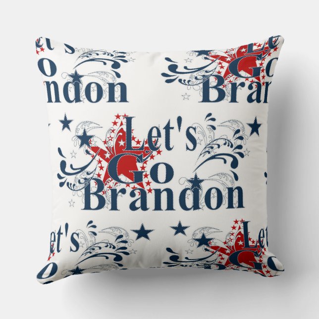 Coussin Allons voir Brandon Patriotic (Verso)