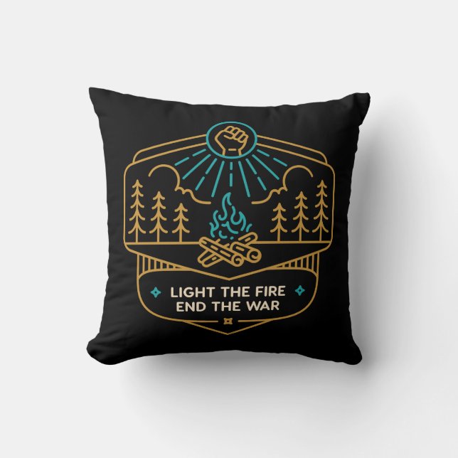 Coussin Allumez le feu, terminez la guerre (Recto)