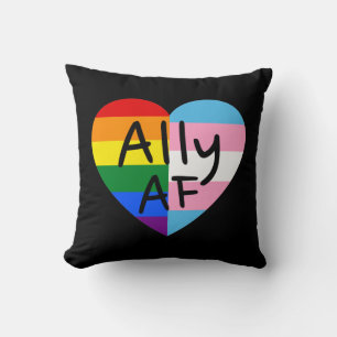 Coussin Ally AF III - Drapeau LGBTQ Fierté Gay Transgenre 