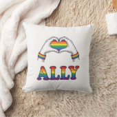 Coussin Ally Rainbow Hands Heart Vintage Pride Conception  (Couverture)