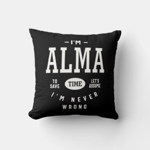Coussin Alma Nom personnalisé Anniversaire