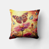 Coussin Almofada 40,6 cm x 40,6 cm, Borboletas no jardim (Verso)