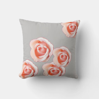 Coussin Almofada cinza com Rosa cor de Rosas
