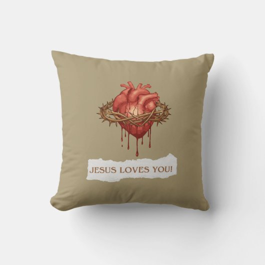 Coussin Almofada com frase motivational "Jesus Ama Você" (Recto)