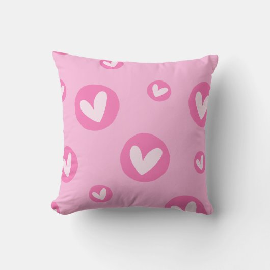 Coussin Almofada Decorativa Moderna Corações Rosa (Recto)