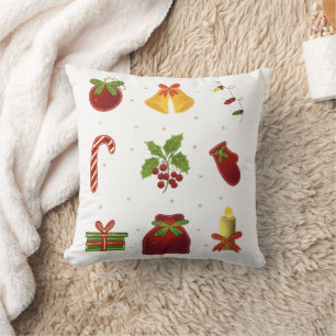 Coussin Almofada Delicada com Símbolos do Natal