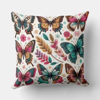 Coussin almofada quadrada com estampa borboletas