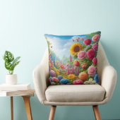 Coussin almofada quadrada estampa de rosas (Chaise)