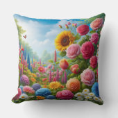 Coussin almofada quadrada estampa de rosas (Recto)