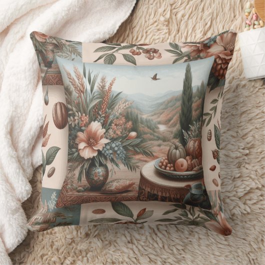 Coussin almofada quadrada estampada com flores adelfa (Couverture)