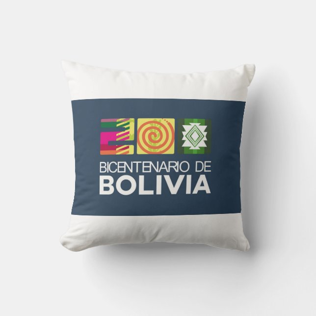 Coussin Almohada bicentenario de la Bolivie (Recto)