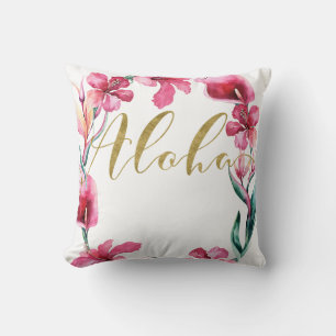 Coussin Aloha été Floral Hibiscus Fleur Wreath