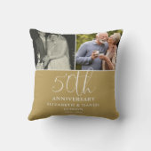 Coussin Alors et Maintenant 2 Photo 50e Anniversaire de Ma (Verso)