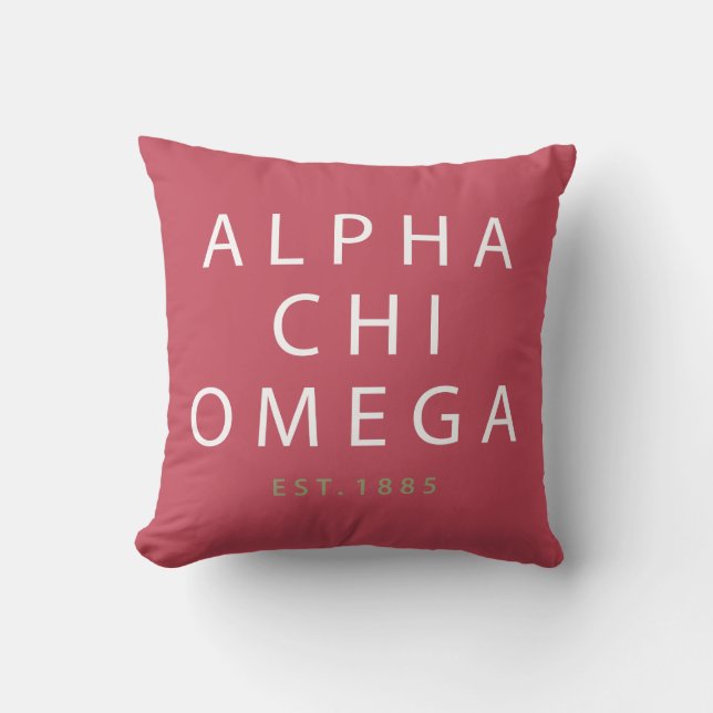 Coussin Alpha Chi Omega | Établi en 1885 (Recto)