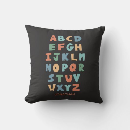Coussin Alphabet ABC moderne Décor personnalisé pour enfan (Recto)