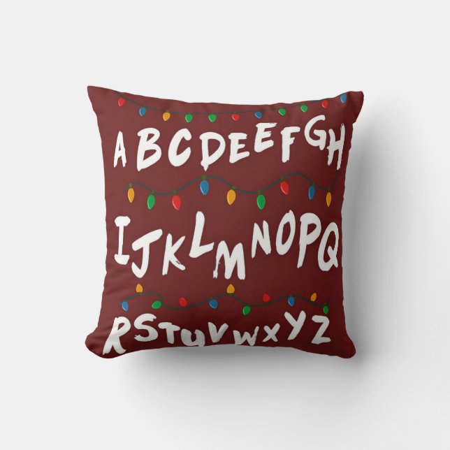 Coussin Alphabet Christmas Lights Wall Pillow Decorative (Recto)