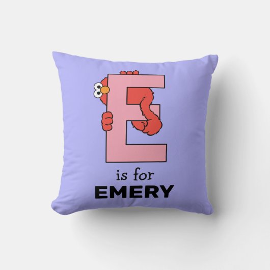 Coussin Alphabet d'Elmo | E Rose (Recto)