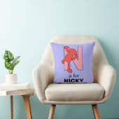 Coussin Alphabet d'Elmo | N Rose (Chaise)