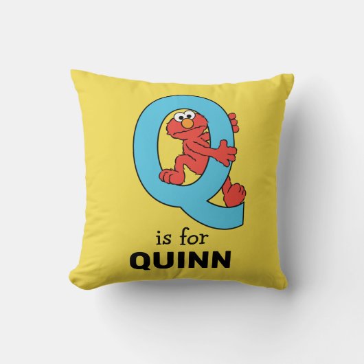 Coussin Alphabet d'Elmo | Q Bleu (Recto)